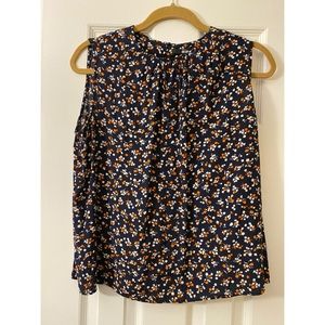 UNIQLO Navy Shell with Orange & White Florals